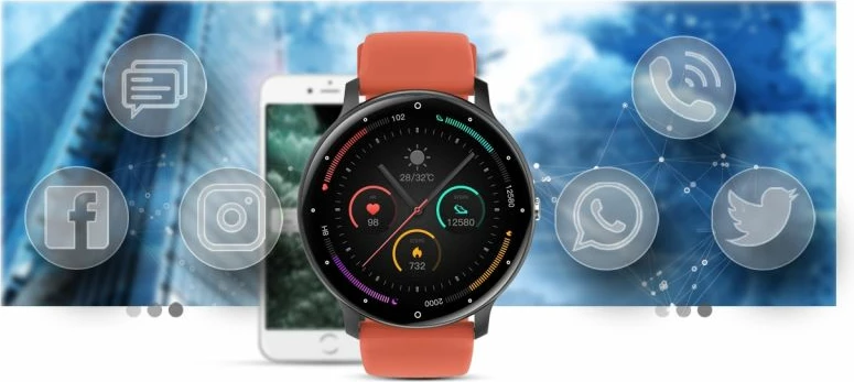 Smartwatch Gravity për meshkuj, e zezë