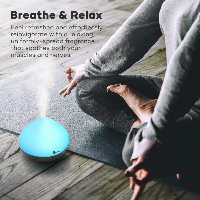 Diffuzer vajrash esencial ultrasonik TaoTronics TT-AD002 300ml 13W, kafe