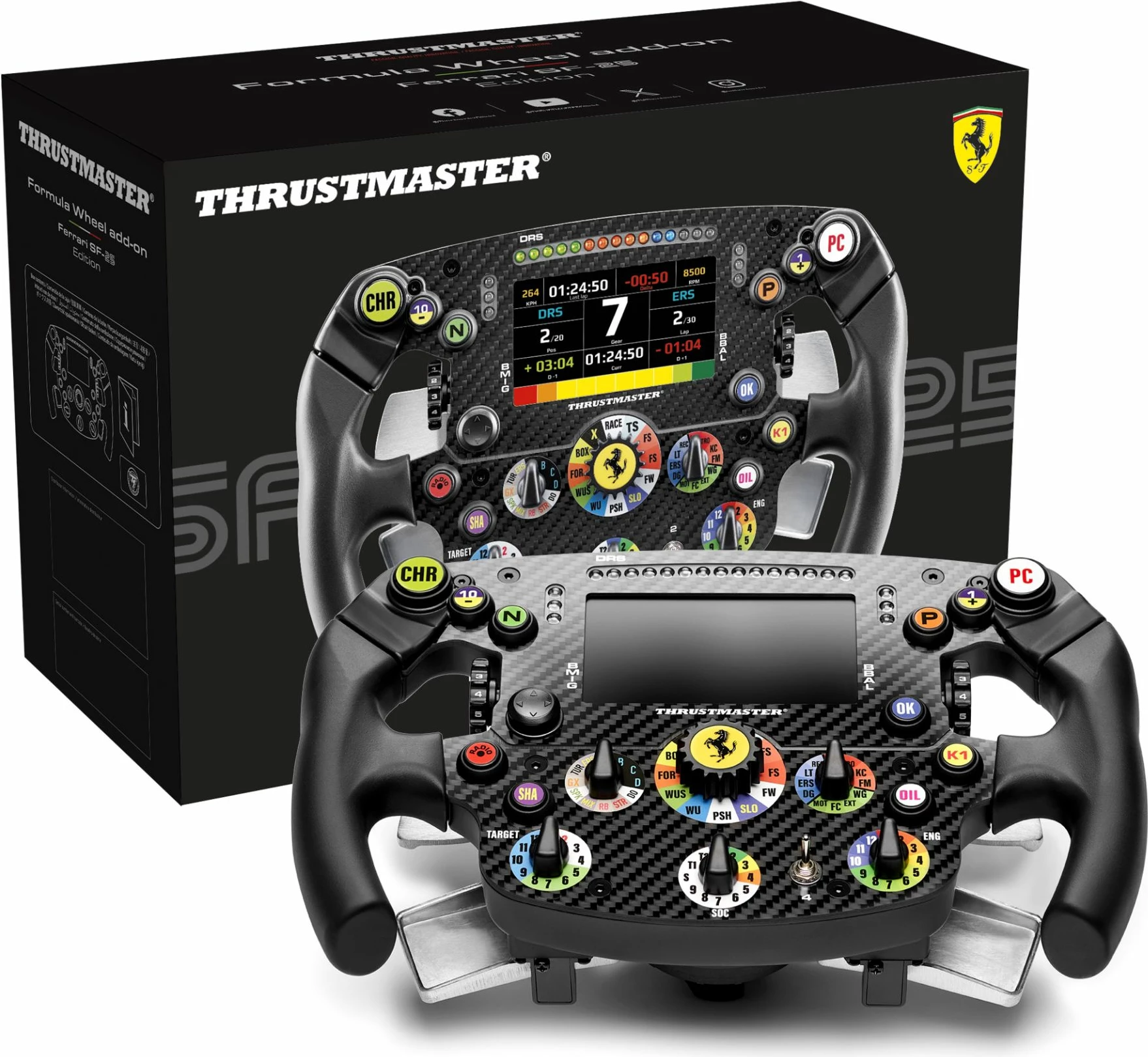 Timon garash, Thrustmaster Ferrari SF-25 Formula Wheel Add-On, ekran LCD 109 mm, kompatibil PS4/PS5/PC