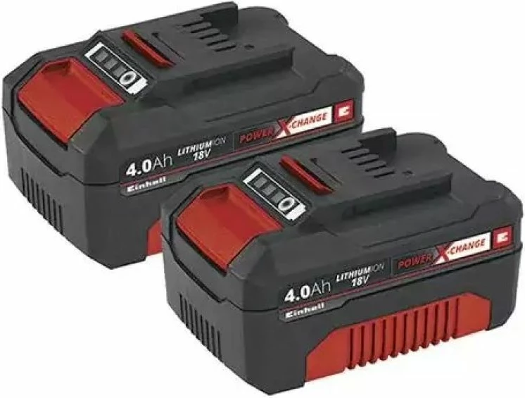 Bateri EINHELL 18 V 2x4.0 Ah, e zezë/e kuqe set
