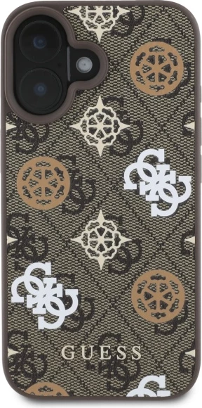 Mbështjellës Guess 4G Printed Stripes MagSafe për iPhone 16, Kafe