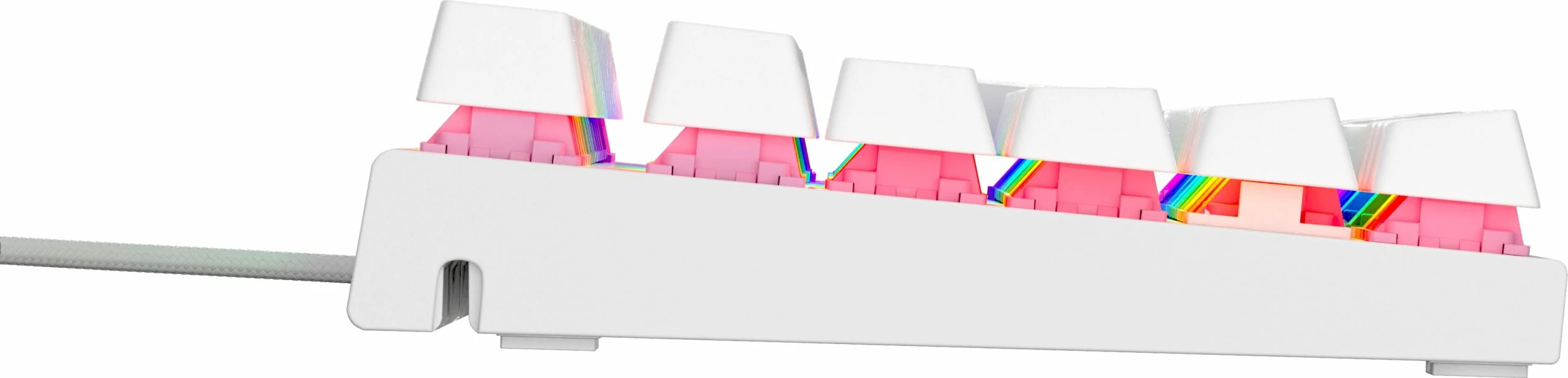 Tastierë mekanike gaming Genesis Thor 303 TKL NKG-2063, Outemu Peach Silent, Hot Swap, RGB, USB, US layout, e bardhë