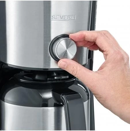 Makina për kafe Severin, e zezë-argjendtë