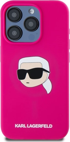 Mbështjellës Karl Lagerfeld KLHMP15XSKHPPLF për iPhone 15 Pro Max 6.7", MagSafe, fuchsia