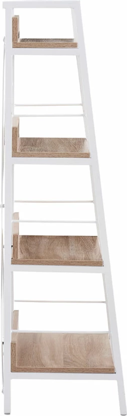 Raft librash me 4 rafte, ngjyrë sonoma e bardhë, 60x35x117 cm