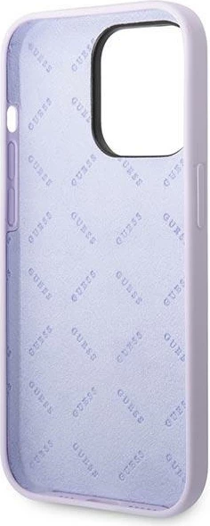 Mbështjellës Guess GUHCP14XSLSMU për iPhone 14 Pro Max 6.7", silikon, Vintage Gold Logo, vjollcë