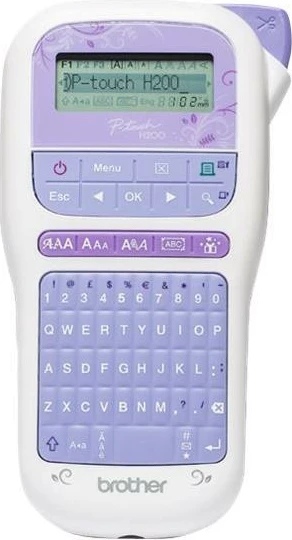 Printer etiketa Brother P‑Touch PT‑H200 (PTH200ZG1), 203 dpi, formati B2, me dizajne/kuadre dekorative, portativ, vjollcë/bardhë