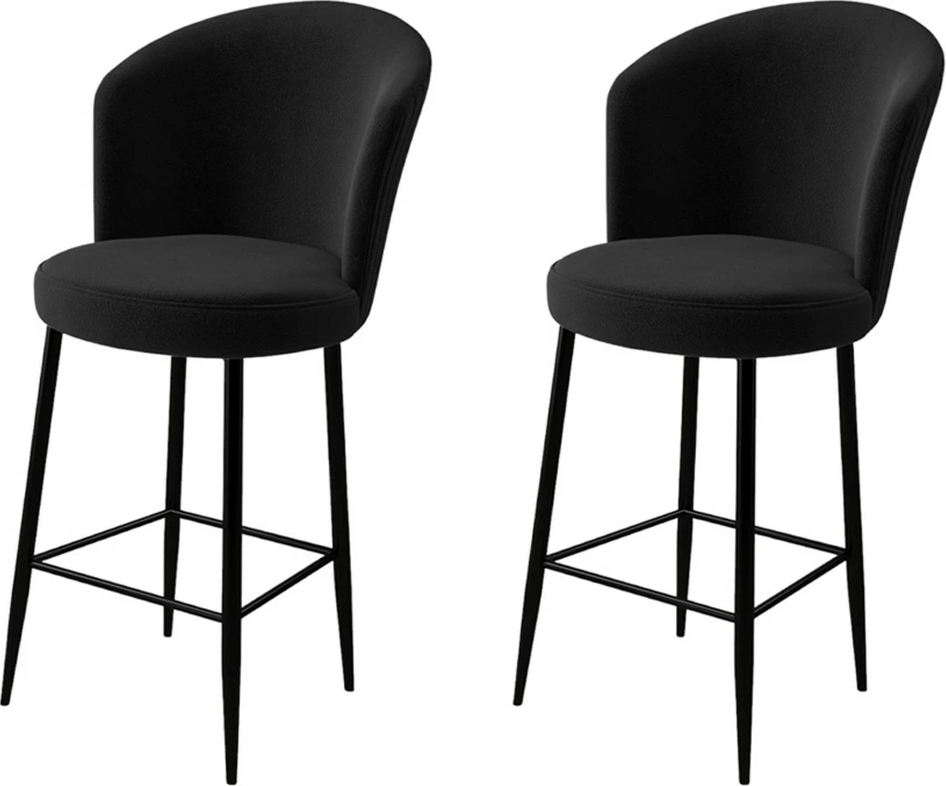 Set karrigesh për bar (2 copë), Hanah Home, Fora, e zezë