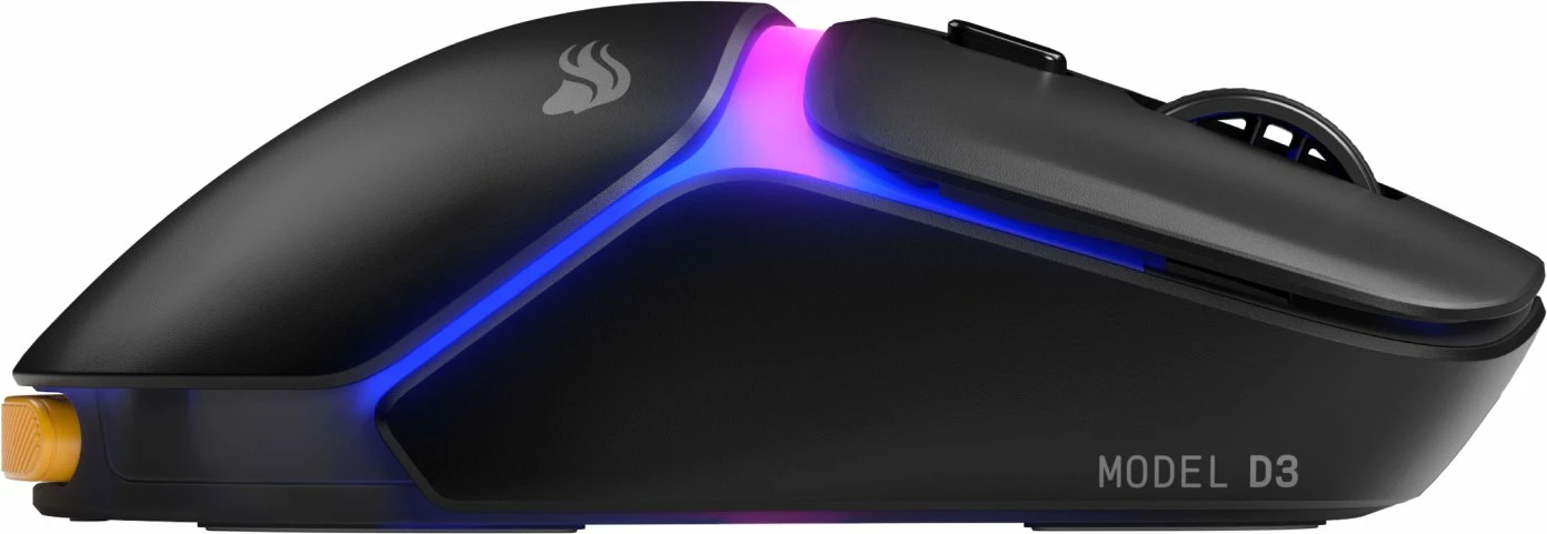 Maus gaming Glorious Model D3 Wireless (GLO-D3-WL-BLK), 30.000 DPI, 8.000 Hz, Bluetooth/2.4GHz/USB, RGB, 6 butona, i zi