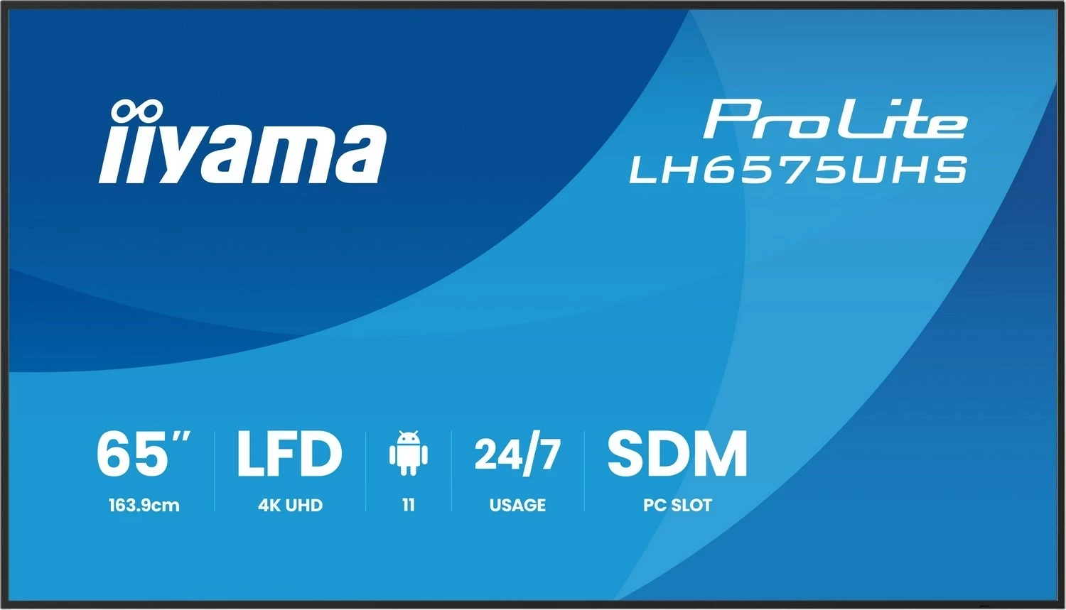 Monitor iiyama ProLite LH6575UHS-B2AG, 65 inç, 4K Ultra HD, IPS, LED, e zezë