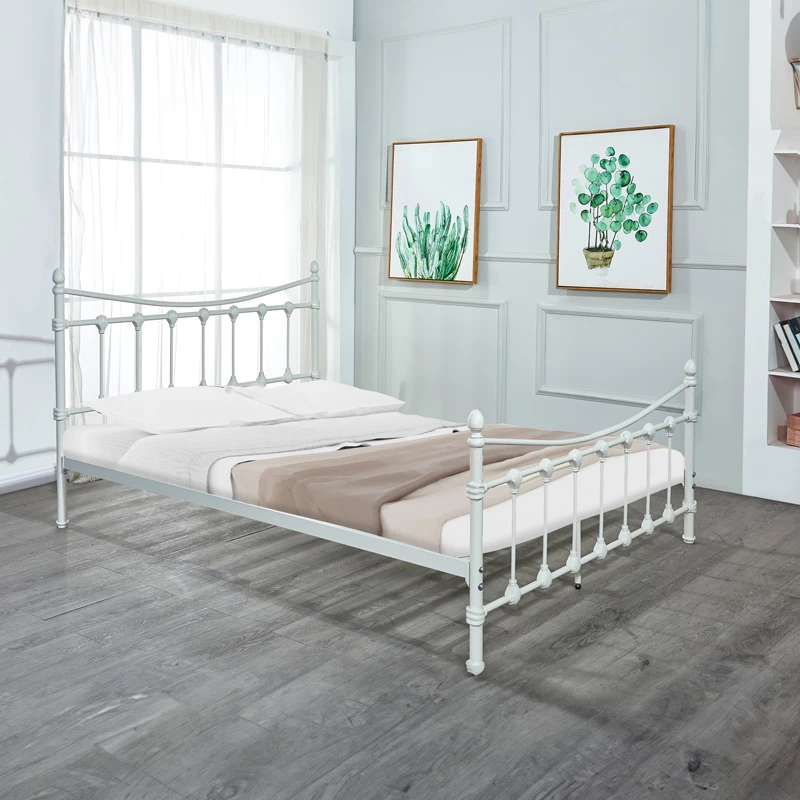 Krevat metalik Beowulf, ngjyrë e bardhë, 140x190x102cm