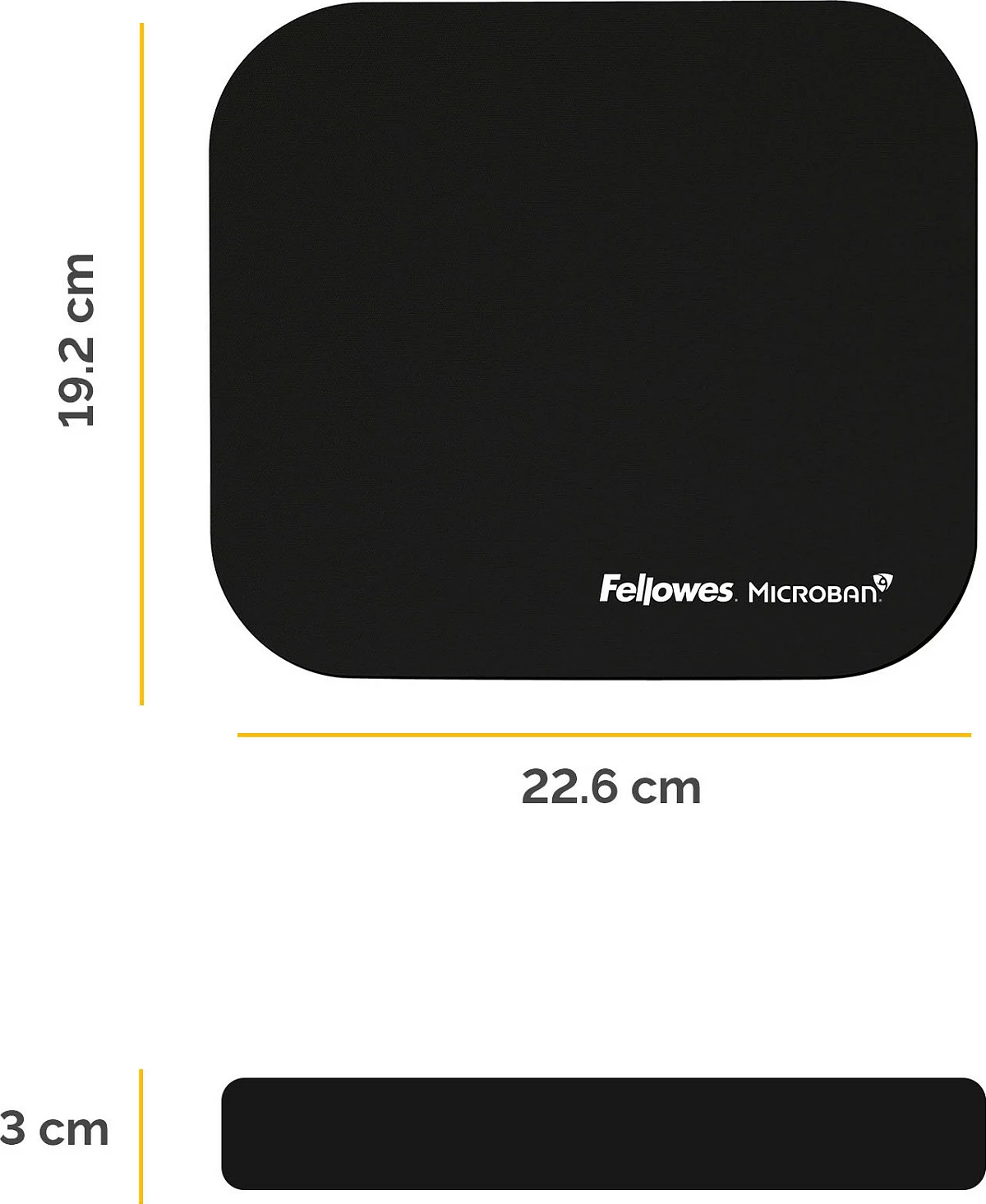 Mauspad Fellowes 5933907, gome, 226x192 mm, 3 mm, i zi