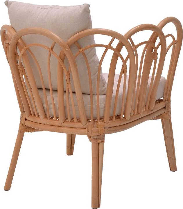 Karrige Tania ratan natyral-jastëk i bardhë 76x76x76cm