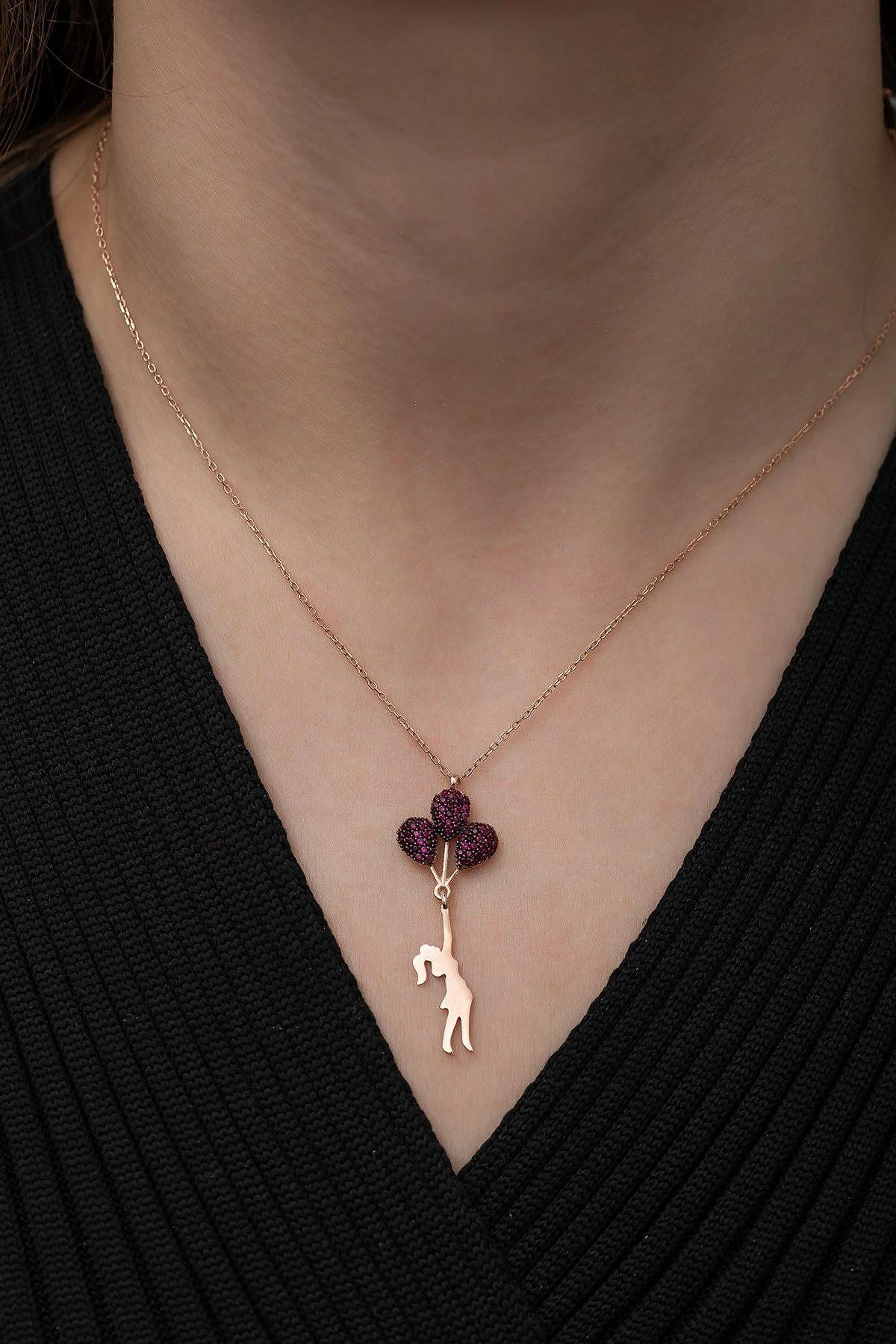 Qafore argjendi, ngjyrë rozë e artë dhe fuchsia, Jumeon, TRDYL1000