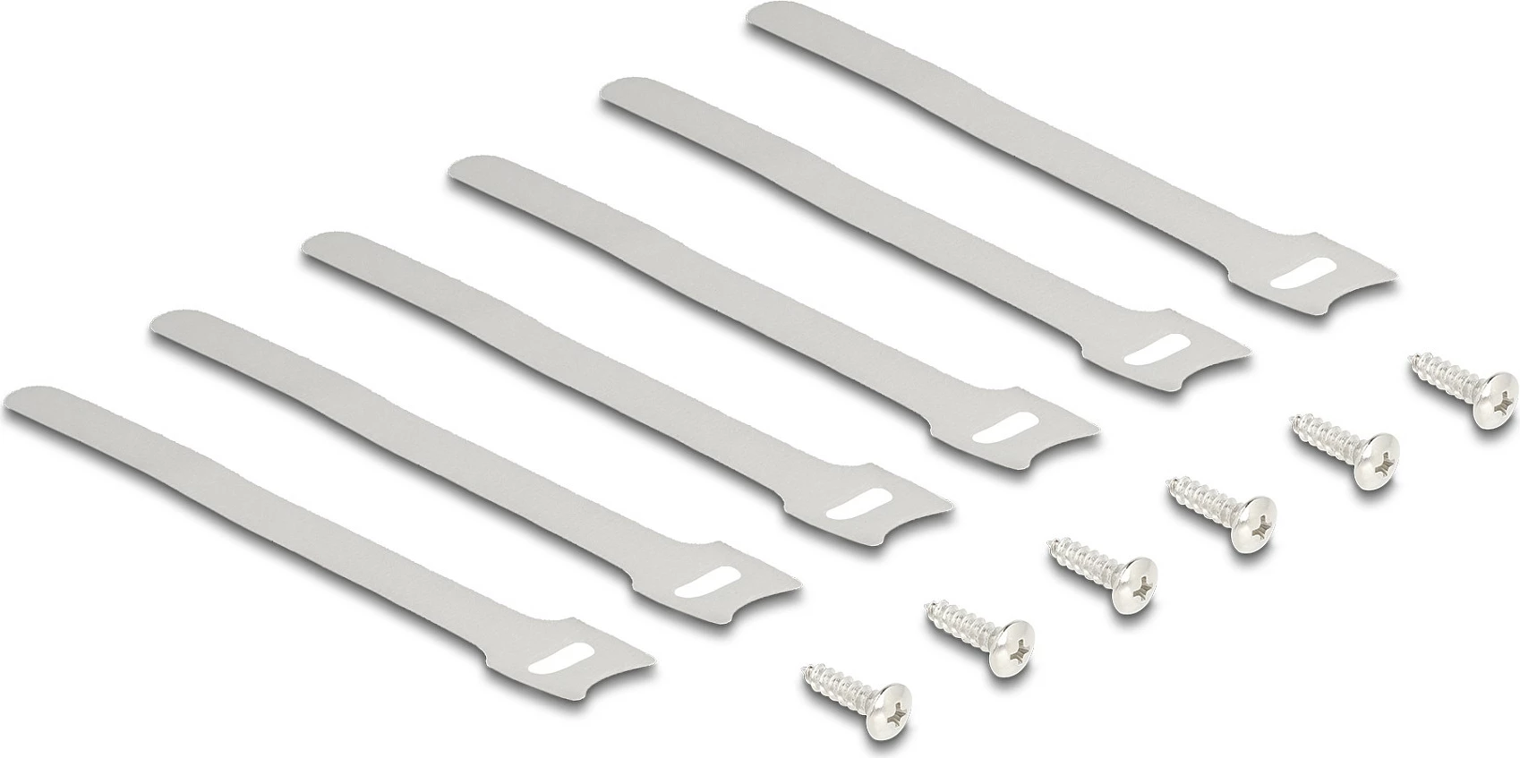 Mbajtës kabllosh DeLOCK për montim nën tavolinë, set 2 copë, metal, 430 mm, i zi