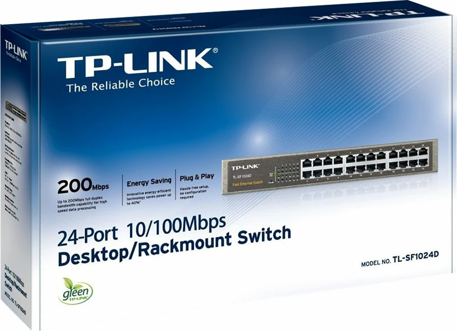 Switch TP-Link TL-SF1024D, 24 porta, Fast Ethernet, Kasë metalike