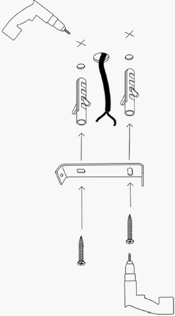 Llambë muri Opviq, Abaküs - 4921, e zezë-e bardhë, 40x33x124 cm