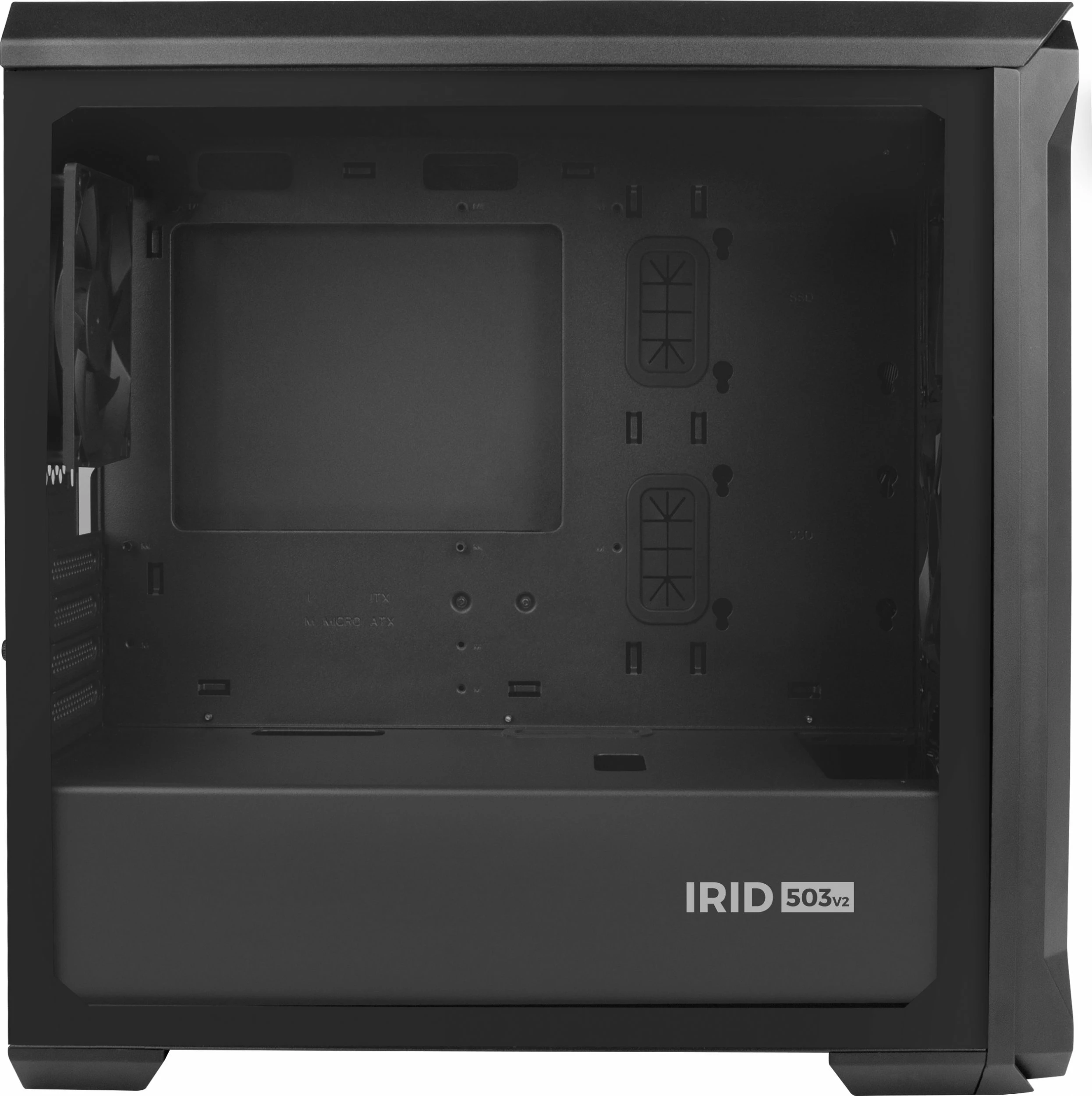 Kasë GENESIS Irid 503 V2 NPC-1558 Mini Tower, Micro-ATX/Mini-ITX, tempered glass, USB 3.0, e zezë