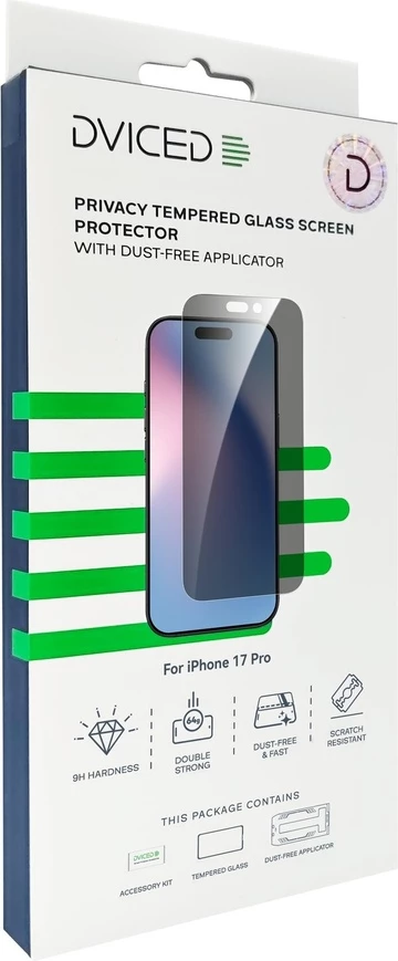 Dviced Privacy Tempered glass screen protector for iPhone 17 Pro
