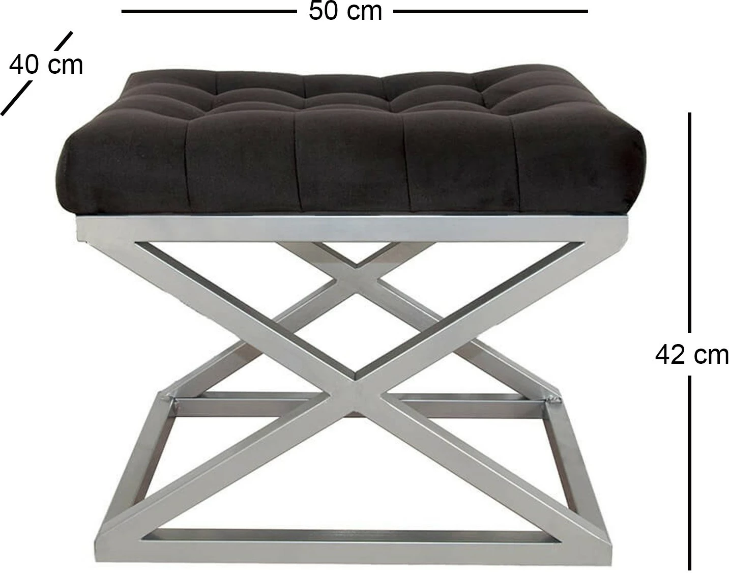 Puf Atelier del Sofa, ngjyrë argjendi e zezë, Capraz