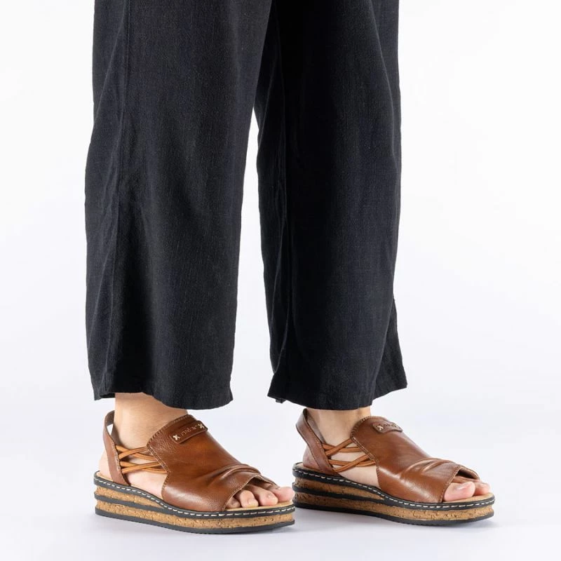 Sandale platforme femra Rieker 62962-22, kafe