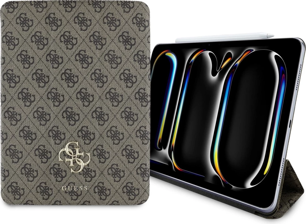 Mbështjellës Guess Magnetic 4G Big Logo për iPad Pro 11" 2024, Kafe