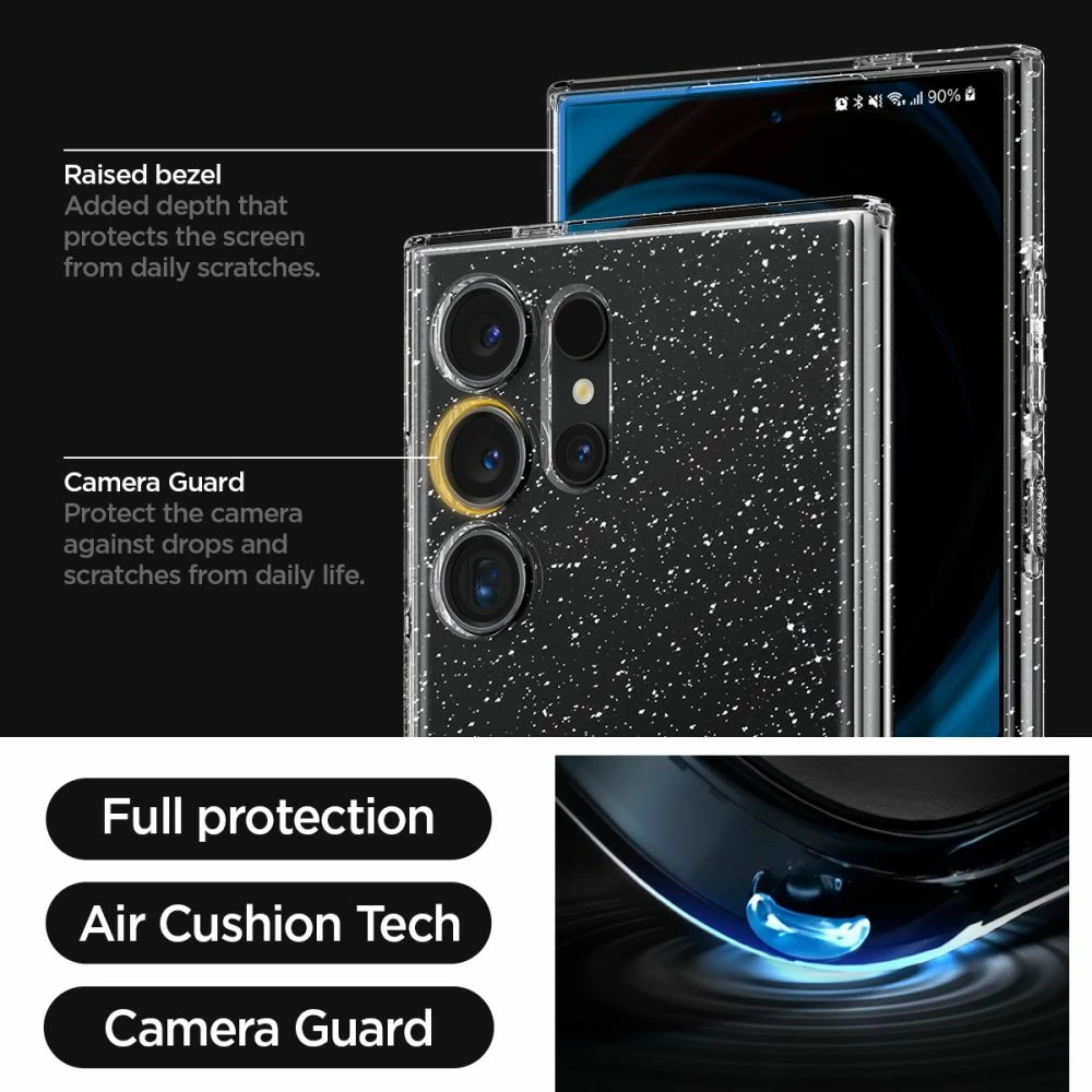 Mbështjellës Spigen Liquid Crystal për Samsung Galaxy S24 Ultra, Transparent me shkëlqim