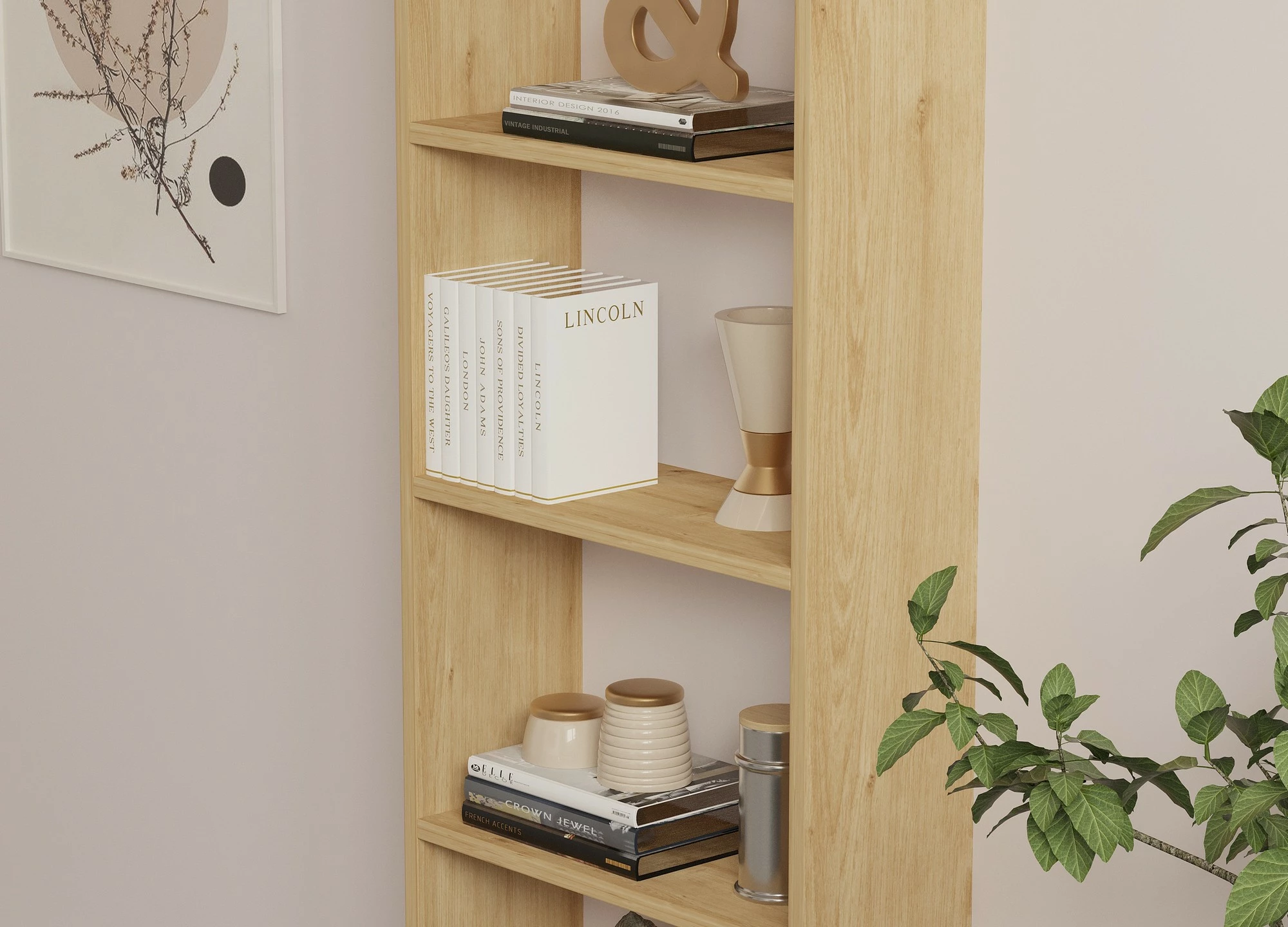 Raft librash Hanah Home, ngjyrë lisi, i ri