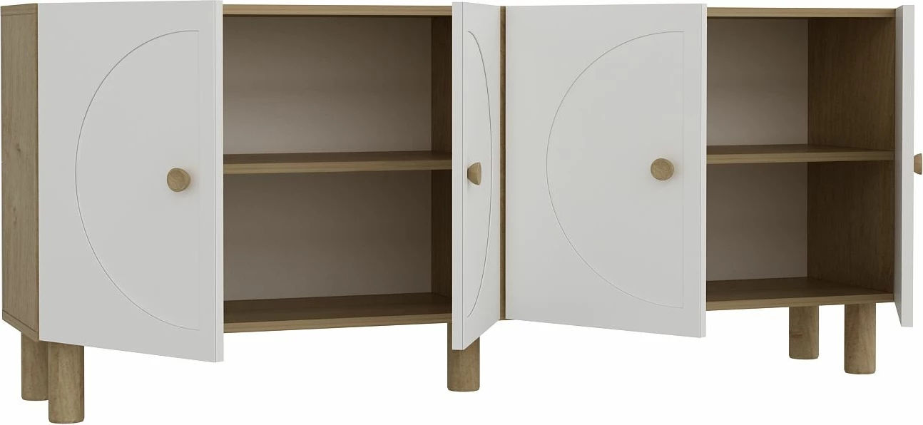 Konsol Skye Decor, Inci KB150 Bohem, ngjyrë lis safir dhe e bardhë