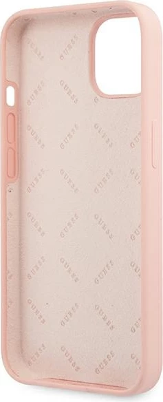 Mbështjellës Guess GUHCP13SLS4GWPI për iPhone 13 mini 5.4", silikon, rozë