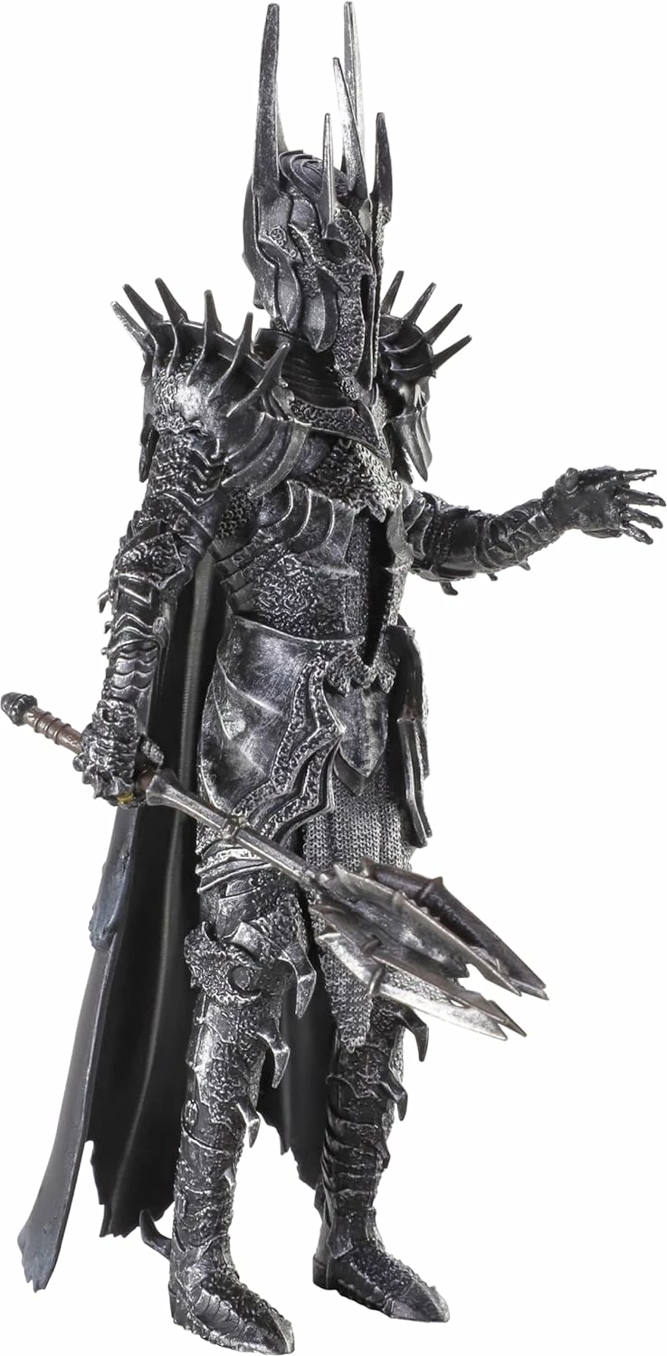 Figurinë e artikuluar NOBLE COLLECTION Bendyfig Sauron 18 cm, gri/zezë, me armë dhe bazë ekspozimi