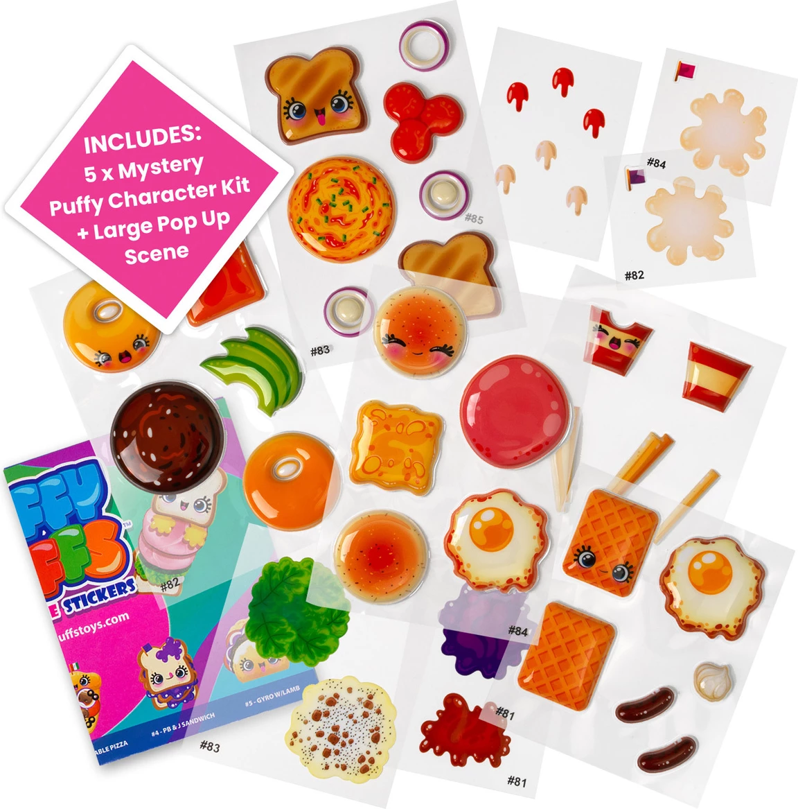 Set Arti me Ngjitëse Puffy Puffs – Paketë 5 Copë (Stilet Varion)