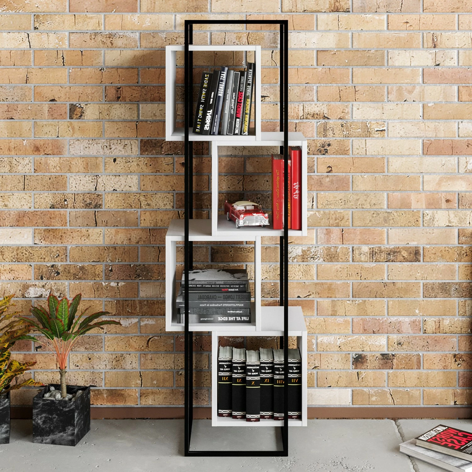 Raft librash Hanah Home Prada, zi-bardhë