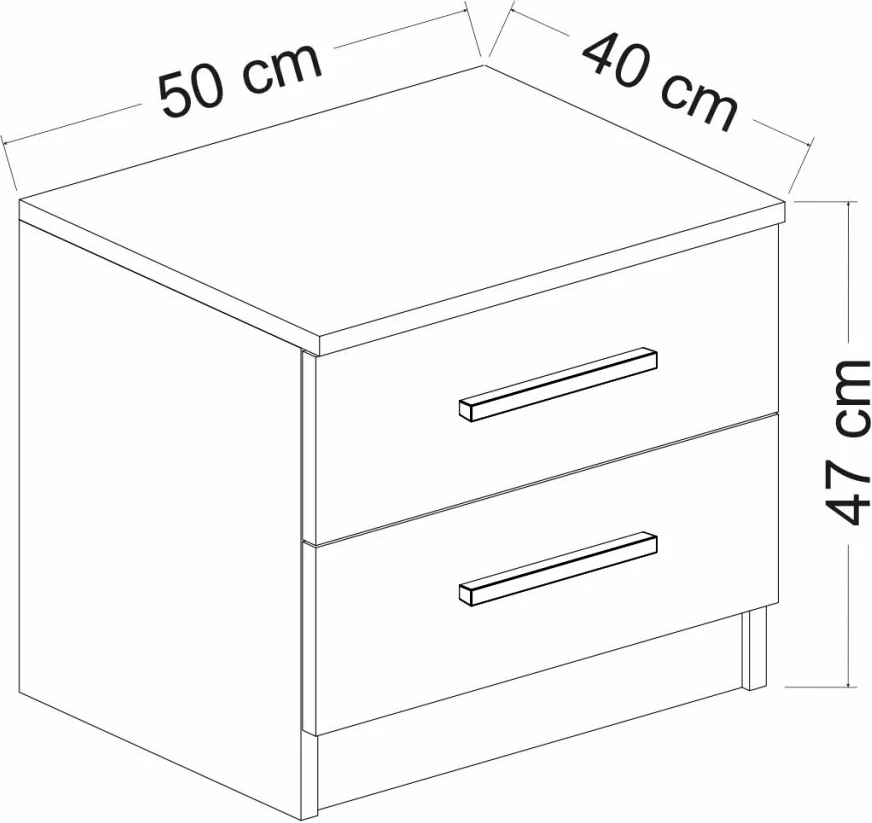 Komodinë natës Hanah Home, Kale - 84, e bardhë