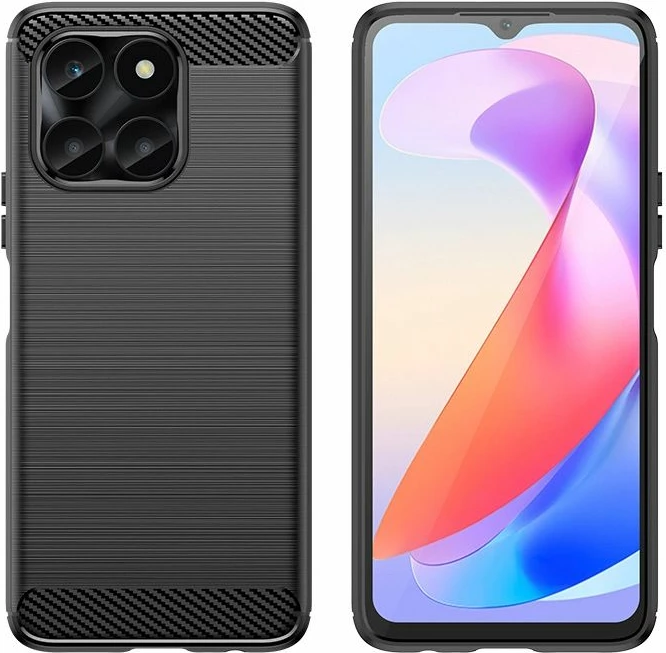 Kapak telefoni Hurtel Carbon Case për Honor X6a, i zi
