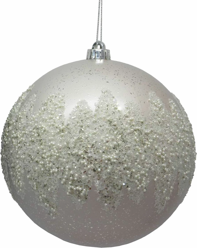 Topthë dekorativ Krishtlindjes, plastikë, ngjyrë shampanjë, 20x20x20cm