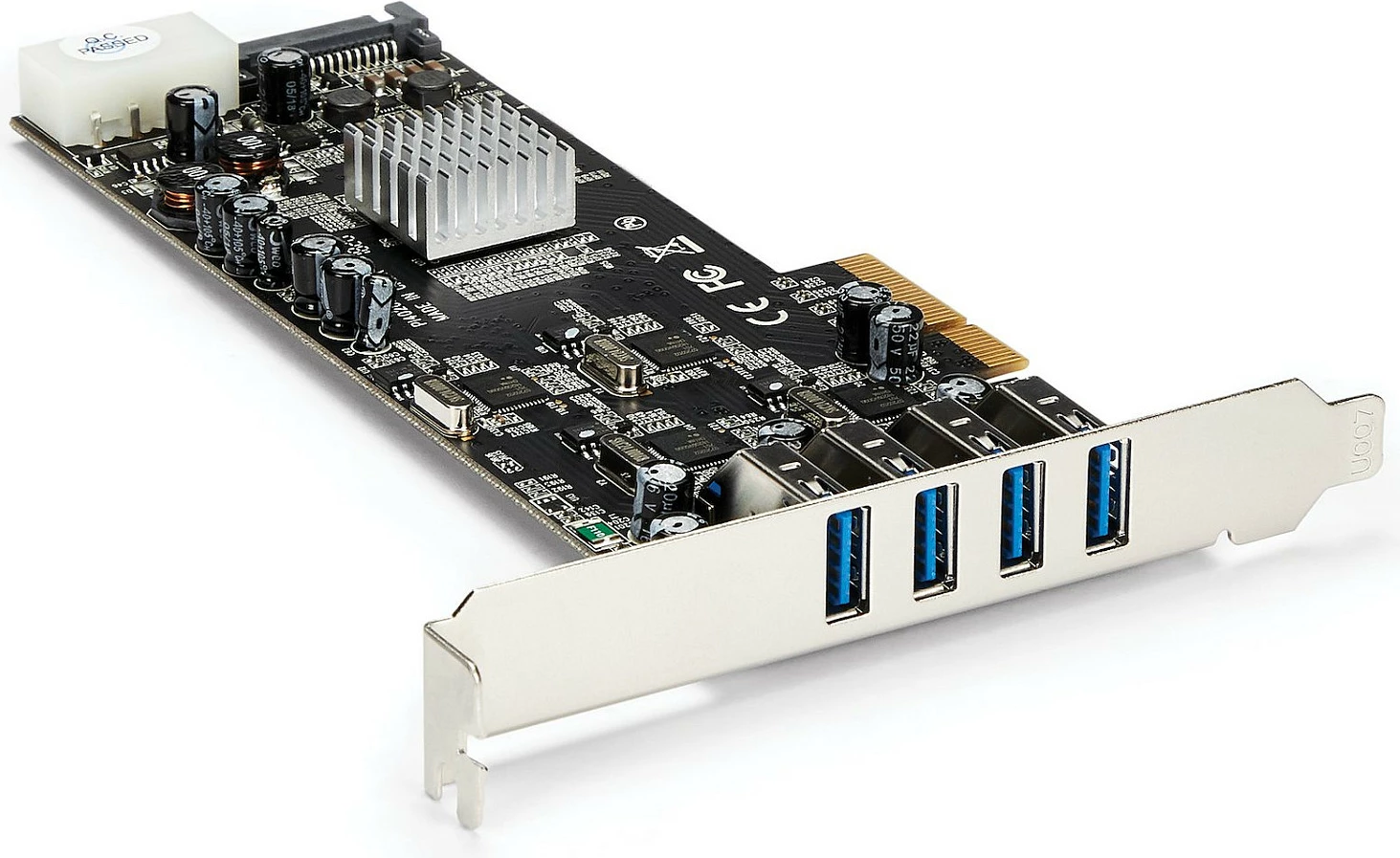 Kartelë PCIe USB StarTech PEXUSB3S44V, 4x USB 3.2 Gen 1, UASP, Full/Low Profile, e zezë