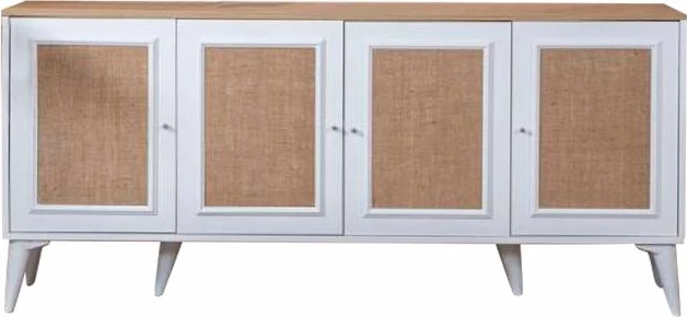 Konsol Skye Decor, montim në mur, e bardhë dhe lis