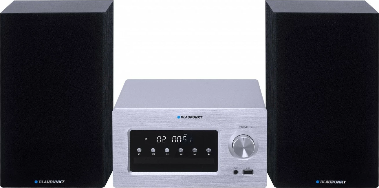 Sistem audio mikro Blaupunkt MS70BT me Bluetooth, CD/USB, 120W, zi/argjendtë