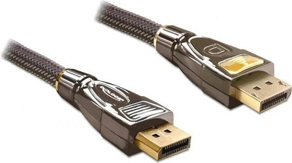 Kabllo DisplayPort DeLOCK 82771, 2m, gold-plated, zi/kafe