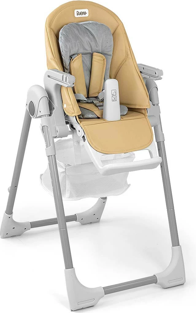 Karrige e lartë ushqimi, Milly Mally, Bueno 3764, rregullim 7 nivele, shpinore me shtrirje, tabaka e heqshme, deri 15 kg, bezhë