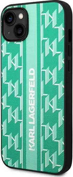 Mbështjellës Karl Lagerfeld KLHCP14SPGKLSKN për iPhone 14 6.1", hardcase, Monogram Stripe, Gjelbër