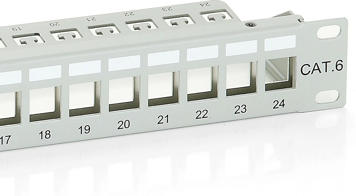 Patch panel Equip 24-port Cat6, metal, rack 1U, gri