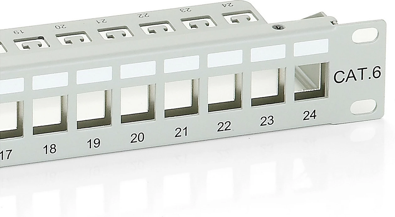 Patch panel Equip 24-port Cat6, metal, rack 1U, gri