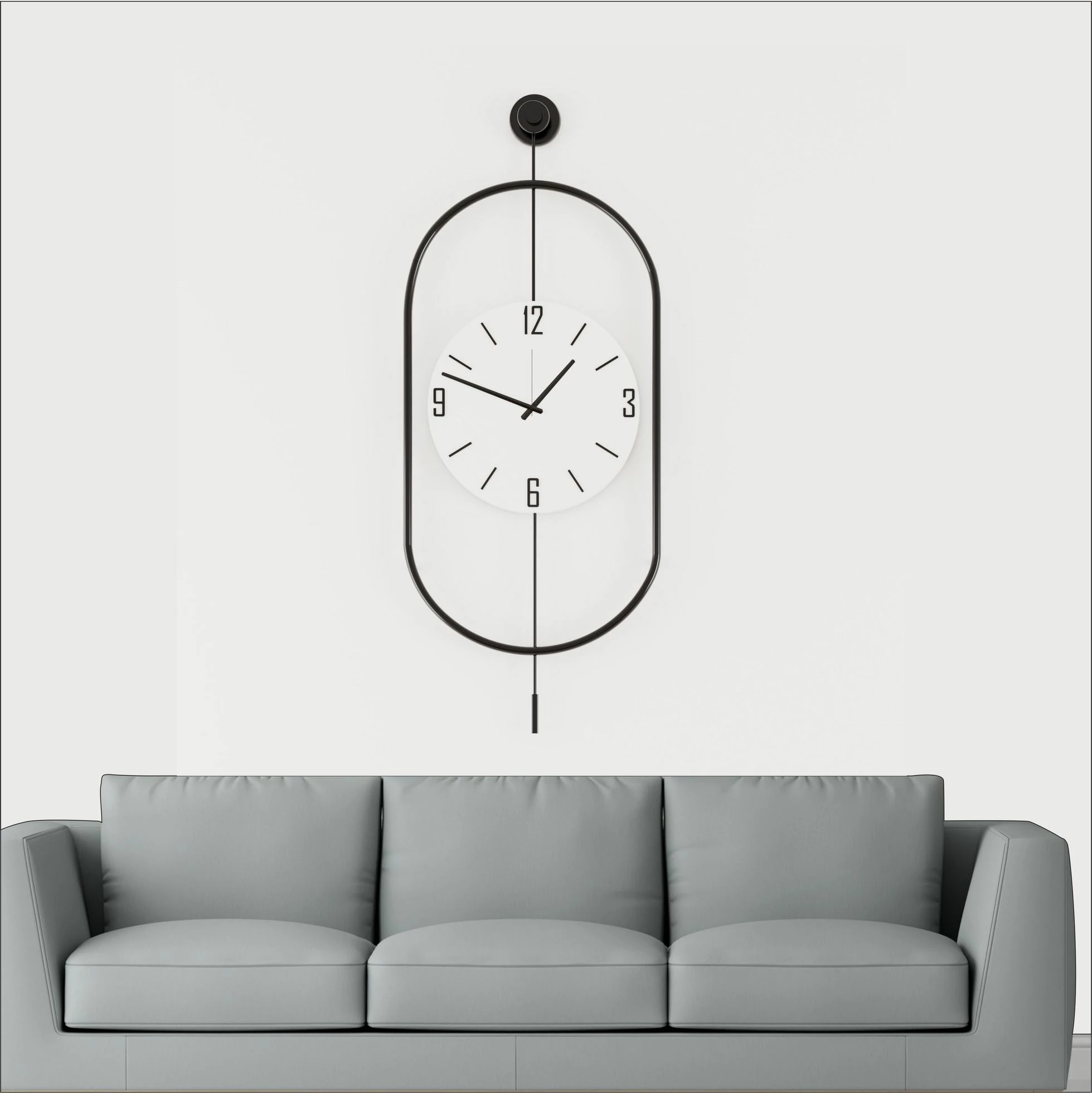 Orë muri dekorative metalike Wallity, Mclock-00114, e zezë, 35x85x7cm