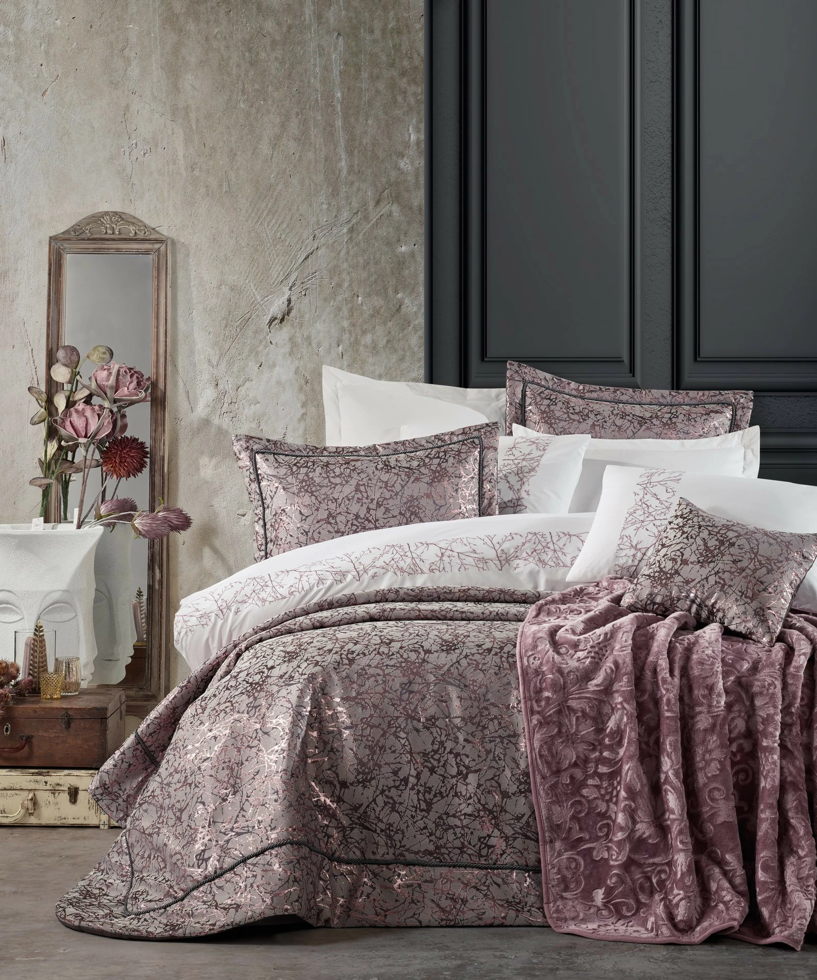 Set dhome gjumi dopio L'essentiel, Destina, ngjyra powder