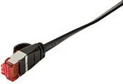Kabllo rrjeti LogiLink Patch Cable Flat Cat.6A Shielded 3m, e zezë