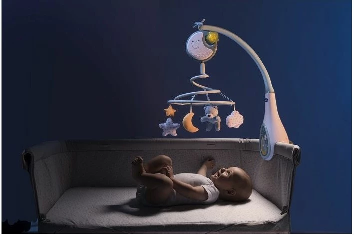 Karuzel muzikore Chicco Next2Dreams, me dritë nate dhe white noise, blu