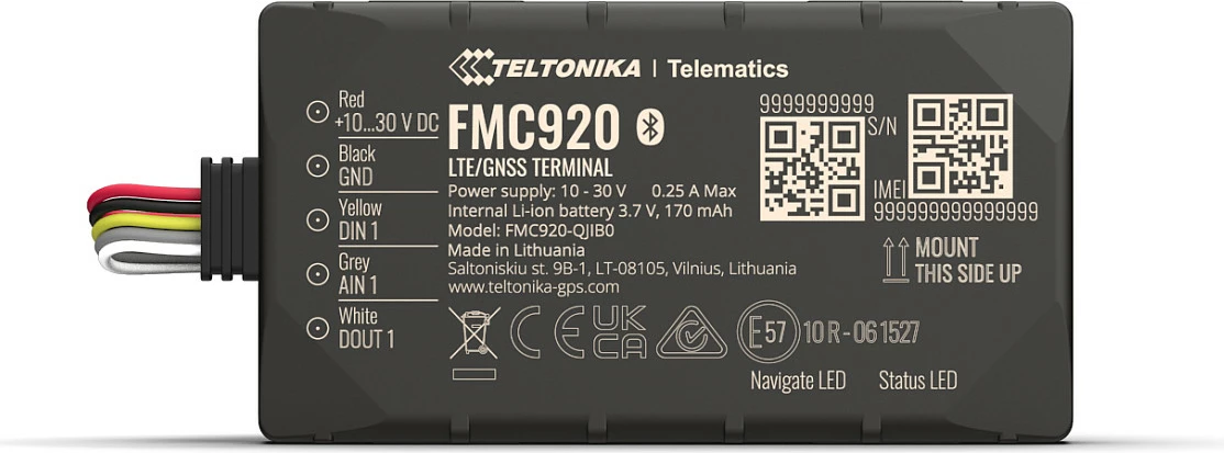 GPS tracker Teltonika FMC920, 4G LTE Cat 1, Single SIM, IP54, i zi