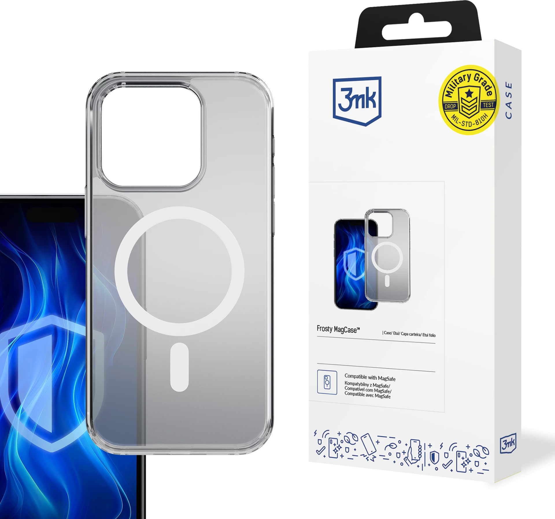 Mbështjellës 3mk Frosty MagCase për iPhone 13 Pro, i bardhë